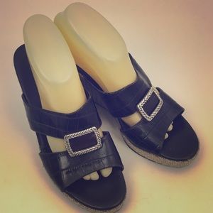 Brighton Devon Wedge Sandals Brown Croc